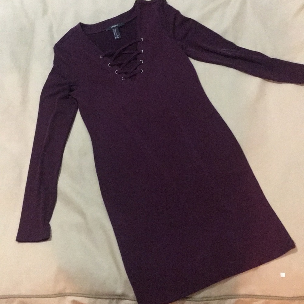 F21 lace up mini dress
